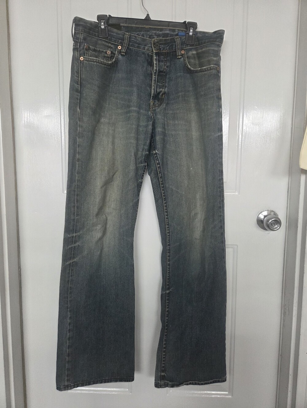 GAP 36X32 Mens  Washed Blue Jeans - Loose Straight Fit